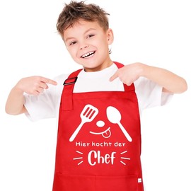 Livdouyu Cooking Apron Children, Children's Apron, Apron Children, Boys Apron with 2 Pockets, Girls Aprons for Cooking, Painting, Chef Apron for Children 3-12 Years