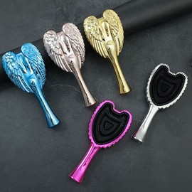 Angel Wing Fashion Beauty Comb: Exquisite Portable Grooming Tool with High Aesthetic Appeal Free Size/Pink 4ea