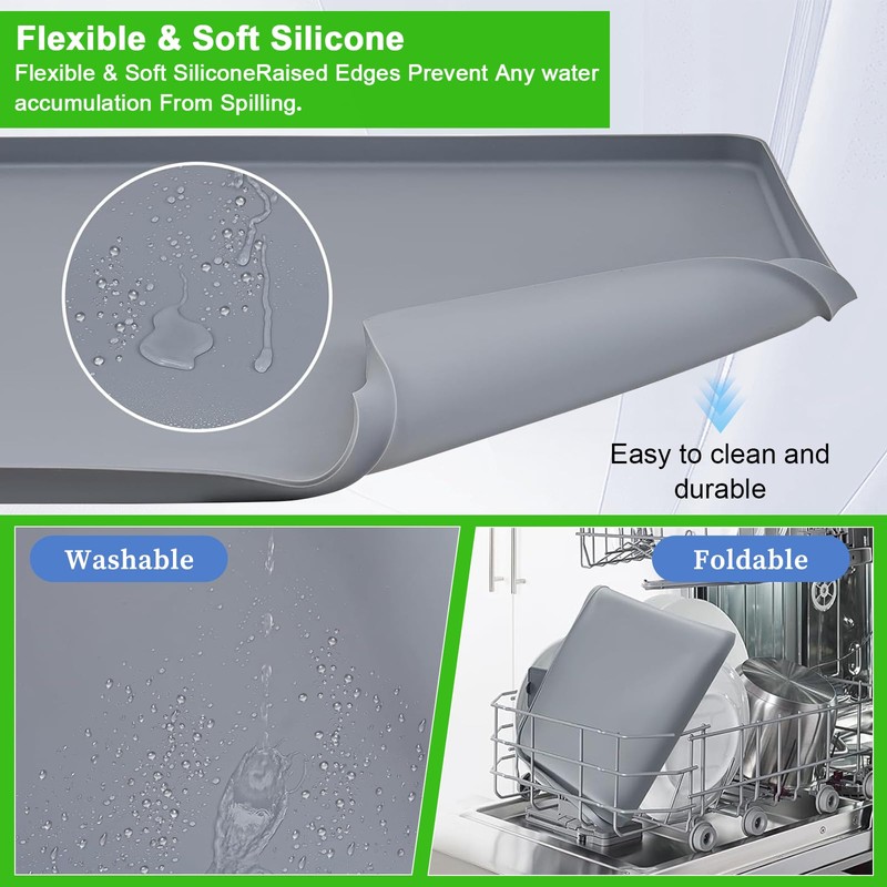 Xixter Washing Machine Pan 27x27 – Silicone Washer Tray &