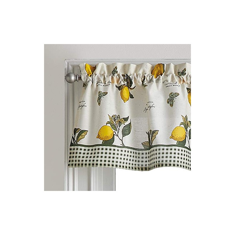 CHF Juego de Cortinas de Cocina Limón y Cenefa, 3