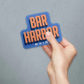 Retroplanet Bar Harbor Maine Retro Die Cut Sticker
