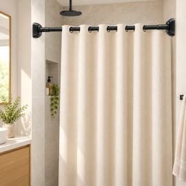 Adjustable Shower Curtain Rod for Bathrooms and Laundry Rooms – No-Drill Telescopic Metal Pole for Flexible Spaces
