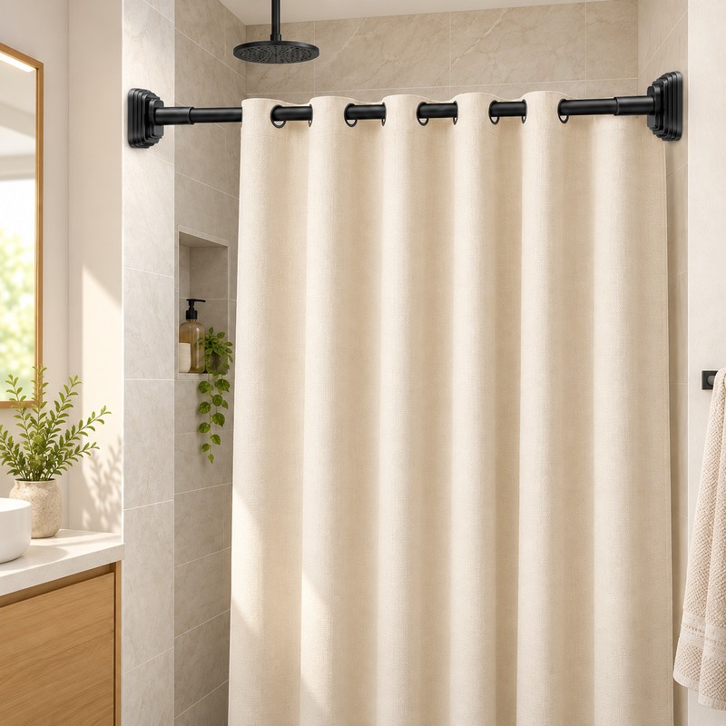 Adjustable Shower Curtain Rod for Bathrooms and Laundry Rooms –