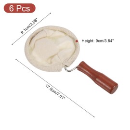 uxcell 6 Pcs Cloth Coffee Filter Bags, Coffee Sock Filter, Reusable Coffee Strainer with Wooden Handle, Small, Beige