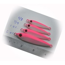 New Pack of 4 Anchovy Fish Jig/Spoon Style Lure Bait 2,1,3/4,5/8 Oz. Neon Pink/White 1Ea. Versatile and Effective Lures for a Variety of Fish Species Ed022l00099