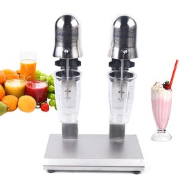 DYRABREST Household Milkshake Maker,Soft Ice Cream Maker Stainless Steel Blender-Double Head Beverage Drink Cocktail Mixer Blender(560W))