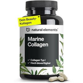 Marine Collagen - 180 Capsules - 1,000mg Hydrolyzed Collagen per Daily Dose - Marine Type 1 Collagen - No Unnecessary Additives - Developed and Tested in Germany