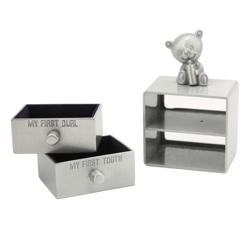 Tooth Box Metal Cute BearShape Storage Case with 2 Drawers