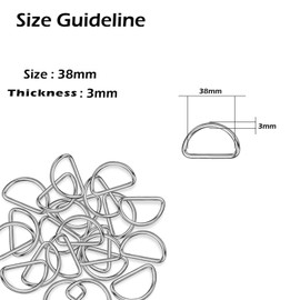 WedDecor 15mm Silver Non Welded Metal D Ring Fasteners Buckle for Adjustable Fastening Webbing Strap, Arts and Crafts, Pet Collars, Repairing Bags, Straps, 10pcs