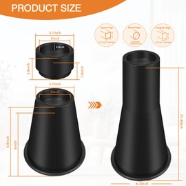 JONHWI Bed Risers, 11.4 Inch Round Furniture Riser Adjustable Heavy Duty Raise Blocks for Bed Couch Table Desk - Supports up to 6,000 lb (Black,4 Pack)