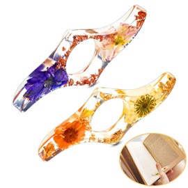 MAIHUO 2 Pcs Book Page Holder,Book Mark,Book Finger Holder,Thumb Book Holder,Book Accessories,Book Gift Ideas,Flower Bookmark