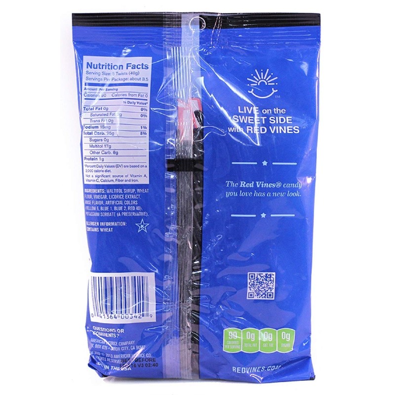 Red Vines Sugar Free Black Licorice, Soft & Chewy Candy