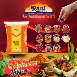 Rani Tandoori Masala (Natural, No Colors Added) Indian 11-Spice Blend 7oz (200g) ~ Salt Free | Vegan | Gluten Friendly | NON-GMO | Indian Origin