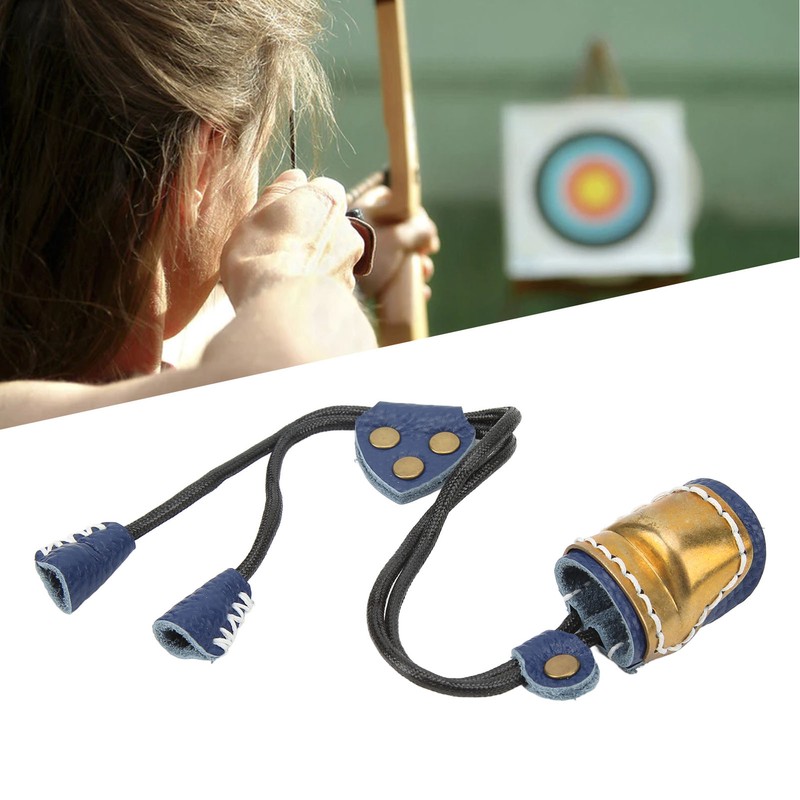 Archery Fingers Guard Protector Brass and Leather Archery Thumb Ring