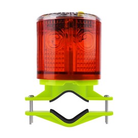 Aolyty Solar Strobe Warning Light IP54 Waterproof LED Flashing Safety Light Bright Warning Lamp Outdoor with Switch for Construction Traffic Dock Marine Beacon Road Signs (Red)
