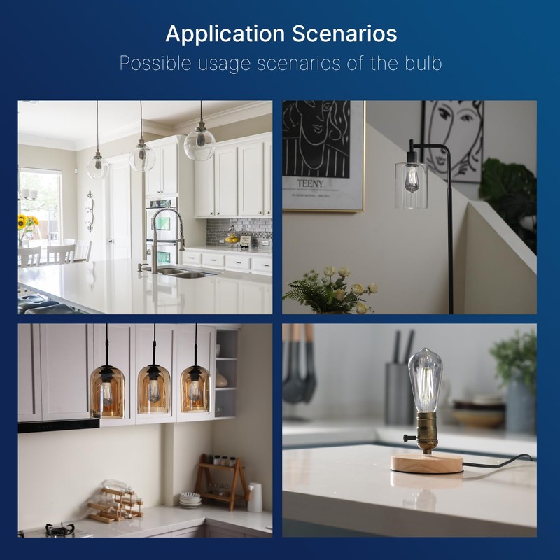 FLSNT LED Edison Bulbs, 5000K White Light Dimmable ST19 LED