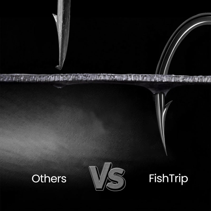 FishTrip 60 Degree Jig Hooks, Long Shank Aberdeen Hooks for