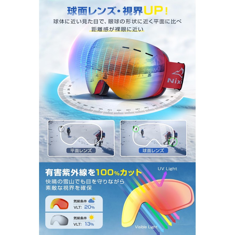 Rovolt Ski Goggles, Compatible with Glasses, 2024 New Appearance &