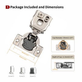 STIANC 2 Pack 1 1/4" Overlay 4D Soft Close Hinges for Face Frame Kitchen Cabinet, Adjustable Closing Speed, Quiet Self-Shut Door, 105 Degree