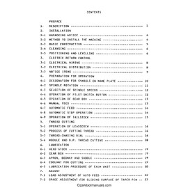 MILLPORT 15", 17" SJ Series Metal Lathe Owner's, Instructions, and Parts Manual