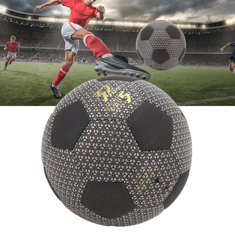 Luminous Glowing Football Holographic Reflective PU Machine Stitched Night Glowing