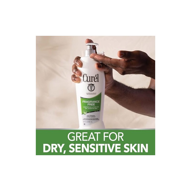 Curel Continuous Comfort 24-Hour Daily Moisturizing Lotion for Dry Skin,