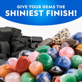 NATIONAL GEOGRAPHIC Rock Tumbling Media – GemFoam Reusable Rock Polisher Foam, Use After Rock Tumbling Grit Cycles, Adds Shine to Tumbled Rocks and Minerals, Rock Tumbling Supplies