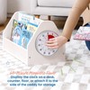 ECR4Kids Double-Sided Book Caddy with Countdown Timer, Portable Library, White