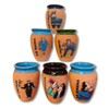 Mexgrocer Loteris Clay Cantaritos, Set of 6, Assorted Designs