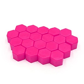 uxcell 20 Pcs 19mm Pink Silicone Luminous Car Vehicle Wheel Tyre Hub Screw Bolt Nut Cap Covers