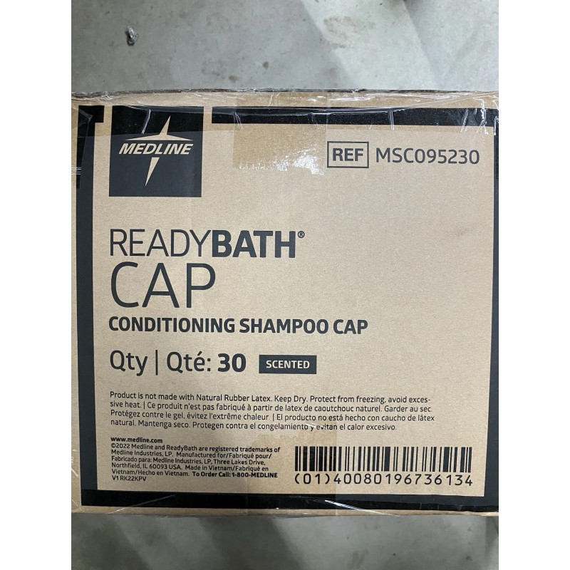 Medline Ready Bath Conditioning Shampoo Cap FULL CASE of 30