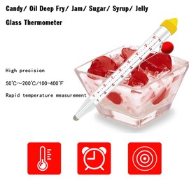 Candy Thermometer with Pot Clip, Deep Fry Oil Kitchen Cooking Candy Thermometer for Candy Making Food Frying Oil Jam Syrup Making