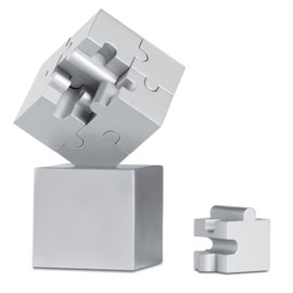 Magnetic 3D Puzzle Magic Cube 8 x 4 cm Gadget for Desk Paperweight Decoration and Office Matte Satin Metal