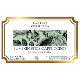 Pumpkin Spice Cappuccino French Roast Coffee (Single Serve K-Cup Pods) (Gourmet, Naturally Flavored, Whole Coffee Beans) (12 pods, ZIN: 578151) - 2 Pack