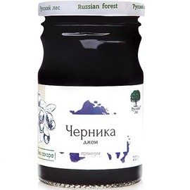 Russian Forest All Natural Wild Blueberry Premium Jam No Added Sugar, GMO or Preservatives 220g/ 7.76oz
