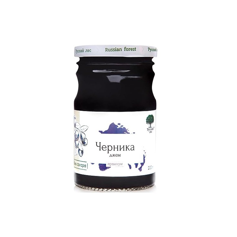 Russian Forest All Natural Wild Blueberry Premium Jam No Added