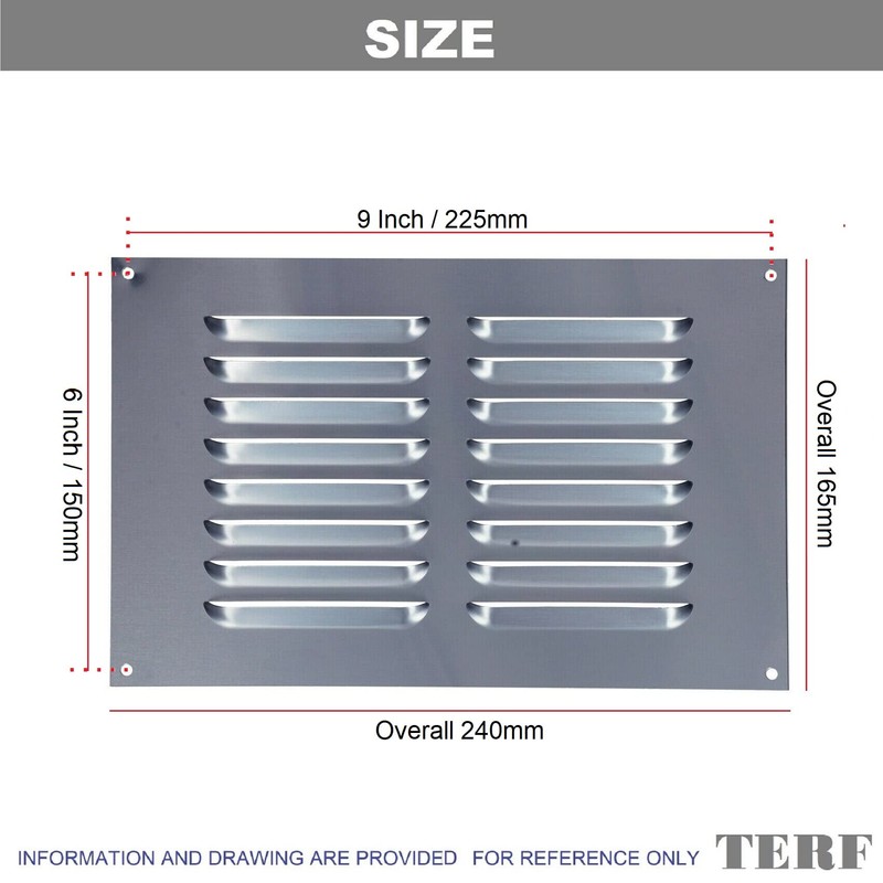 TERF® 9'' X 6'' Aluminium Louvre Air Vents 9'' X