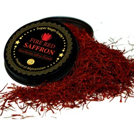 Premium Saffron Threads, Pure All Red Saffron Spice | Super Negin Grade | For Culinary Use Such as Tea, Paella, Golden Milk, Rice, & Risotto (2 Grams)