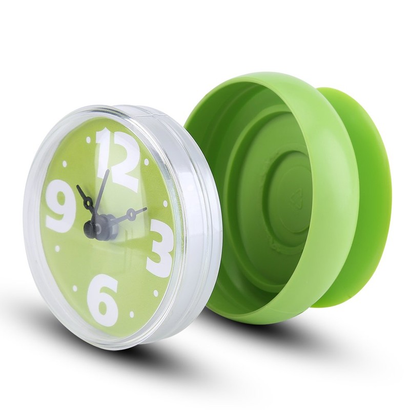 Waterproof Shower Clock Round Face Diameter 7 cm Suction Cup