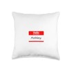 Ashley, Hello My Name is Name Tag, Badge Throw Pillow