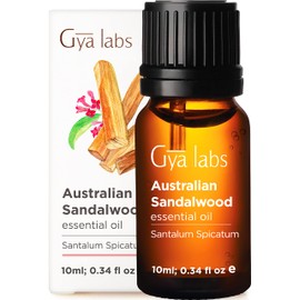 Gya Labs Australian Sandalwood Essential Oil for Diffuser - 100% Pure & Natural Australian Sandalwood Oil Therapeutic Grade for Skin & Aromatherapy Use - Warm, Woodsy Scent (0.34 Fl Oz)
