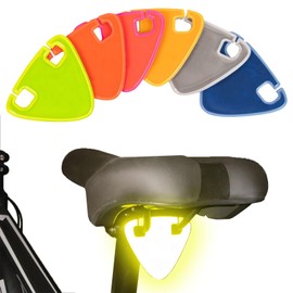 FACETHALO Bicycle Reflector Light, Rear, Set of 6 Colors, Triangular, Double-Sided TPU Material, Ensure Night Safety, Attaches to the Back of the Saddle, High Visibility Reflective Material, Ideal for Bicycle Commuting