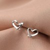 StyleJella Dainty Solid 925 Sterling Silver Tiny Minimalist Heart Stud