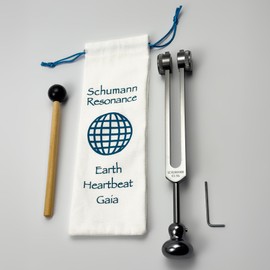 93.96Hz Schumann Tuning Fork with Attenuator - Sound Healing and Biofield Harmonization - Vibration Therapy Tools - Weighted Boot | Earthy Gray