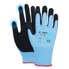 HPHST 3 Pairs of Latex Coated Women's Gardening Gloves, with Optimal Grip and Fine Touch Sensation, Environmentally Friendly Protective Gloves for Household Gardening, Blue, XS (Size 6, 3 Pairs)