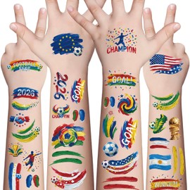 45 Pcs Soccer Temporary Tattoos – Sports Theme Party Favors for Kids, Teens & Adults – Soccer Stickers for Parties, Goodie Bags & Events