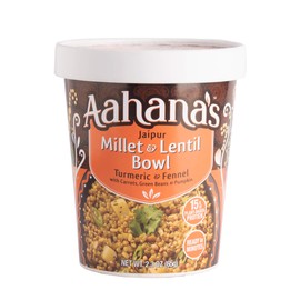 Aahana's Jaipur Millet & Lentil Bowl – Vegan Food, Gluten Free Meals, Kosher, Non-GMO, Plant-Based, Meals Ready To Eat Indian Food & Vegetarian Food | Just Add Water, No Refrigeration (8 Pack)