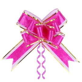 20 Pieces Big Pull Bow, 6 inches Rose Pattern Gift Wrapping Pull Bow Ribbon Pull Bows for Christmas Wedding Baskets Valentine's Day Bows Multicolor Ribbon Bow for Gift Wrapping (Rose Red)