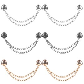 Multi-function Magnetic Clothing Clips 6 Pack Magnet Clothing Pins with Chain Multi-use Strong Magnet Button Clips Securely Hold Fabrics in Place Women Clothes Hijab Pins Decorate (Heart Style)