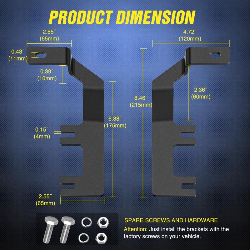 Nilight Ditch Light Brackets Hood Hinges Mount Bracket Kit for